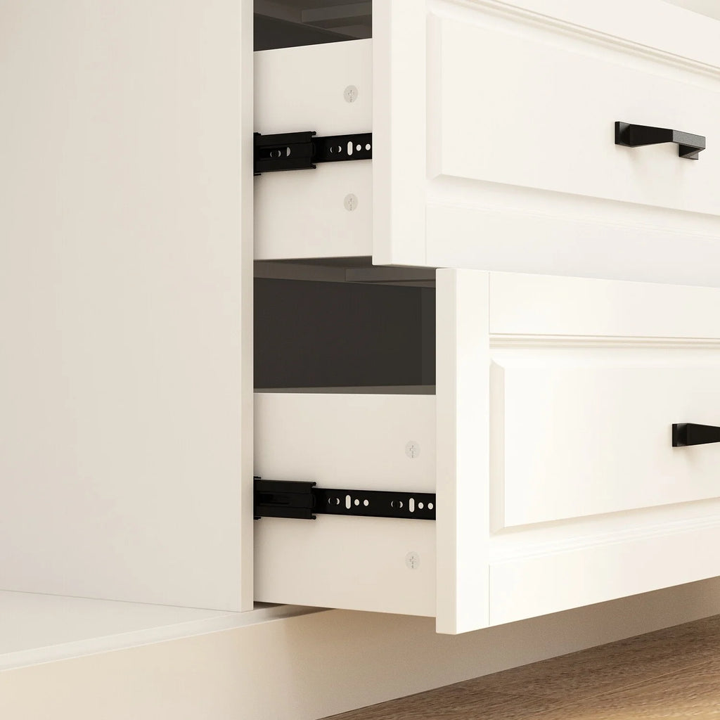 78.7"Modular White Curio Bookcase Cabinet w/Glass Doors Buffet Display