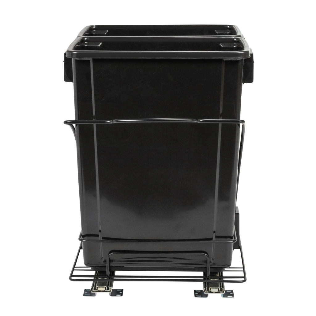 Household Essentials Chrome-Plated Steel Pull-Out/Slide-Out Double Trash Cans