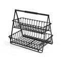 Gourmet Basics by Mikasa Flax 2-Tier Basket, Black/Wire
