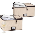 Hold N' Storage - Pack of 2 Sizes Wine Glass Storage with Dividers and Carry Handles. Each Holds 12 Standard Size Glasses