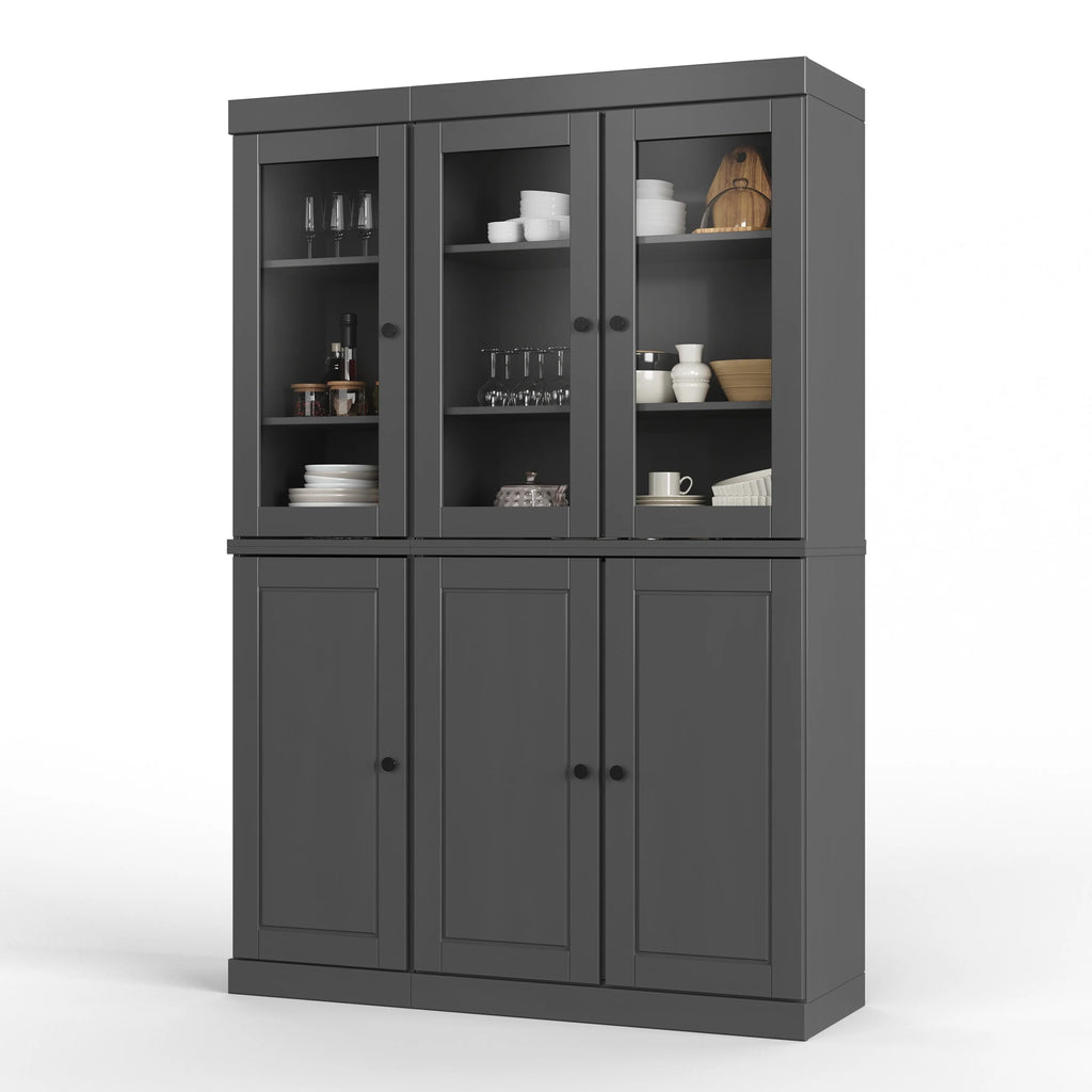 Palace Imports 100% Solid Wood 48.5" China Pantry Cabinet with Solid or Clear Glass Doors and Adjustable Shelves - 48.5" x 71.5"