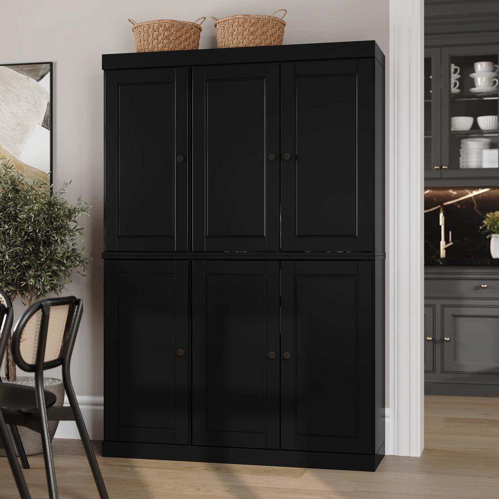 Palace Imports 100% Solid Wood China Pantry with Glass or Solid Wood Doors and 2-Drawers - 48.5" x 71.5"