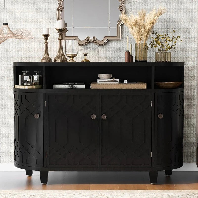48''W Storage Cabinet with Four Doors and Adjustable Shelves - N/A