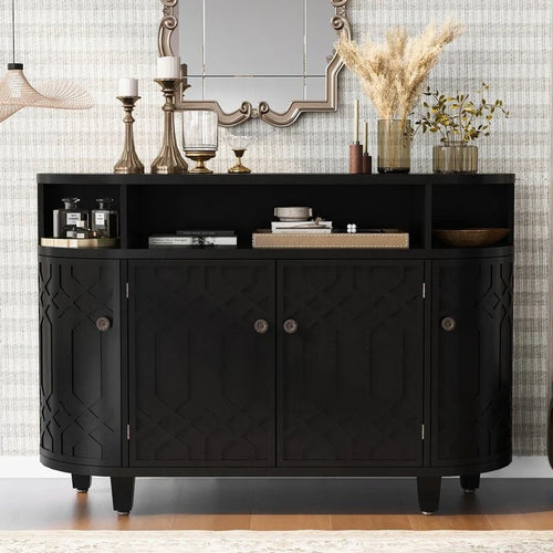 48''W Storage Cabinet with Four Doors and Adjustable Shelves - N/A