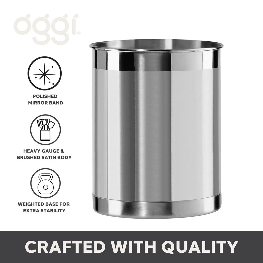 Stainless Steel Utensil Holder (5" dia x 6.25" H)