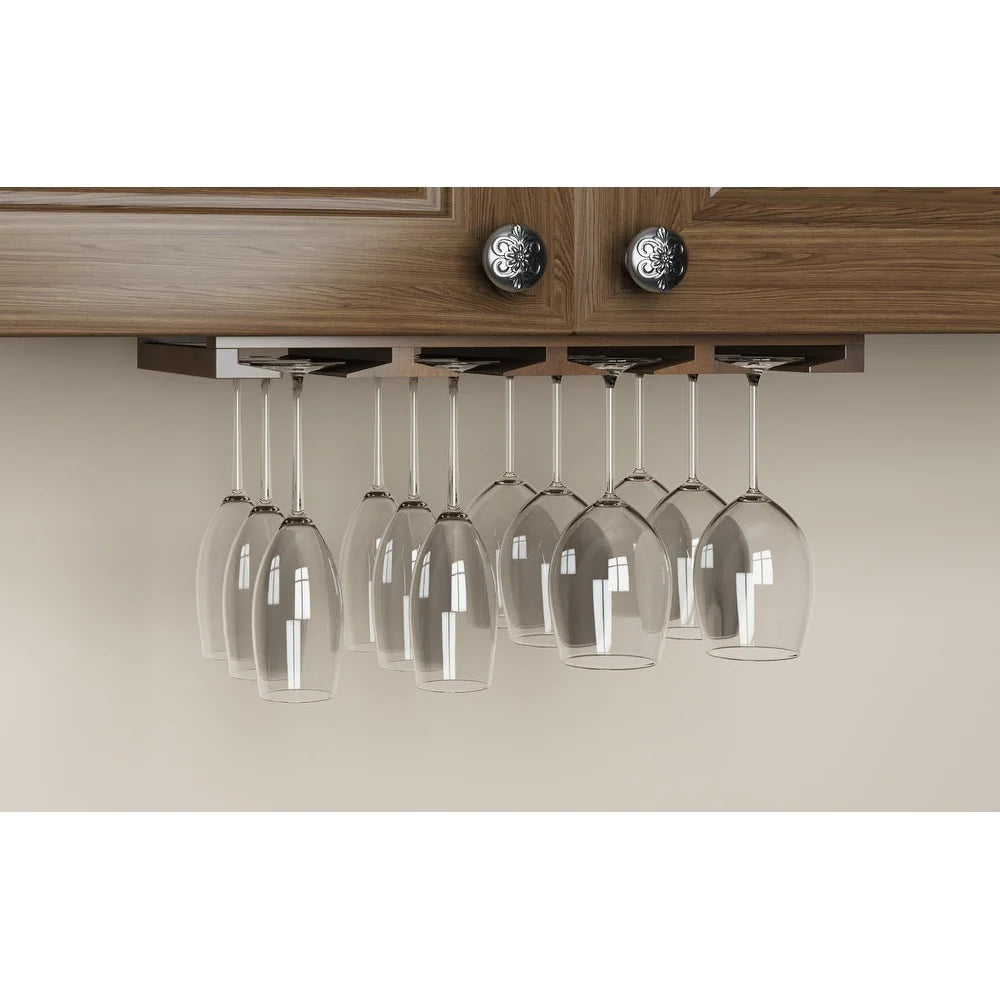Rustic State Under Cabinet Wooden Stemware Rack Holder 17"x10"