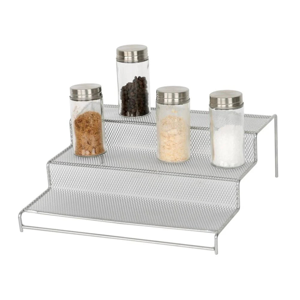 YBM Home Kitchen Mesh 3 Tier Spice Rack Step Shelf Organizer, Multipurpose,
