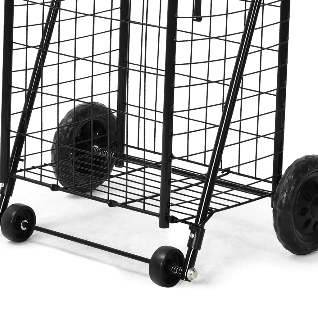 Moasis Utility Folding Shopping Cart Portable Trolley with Swivel Wheels
