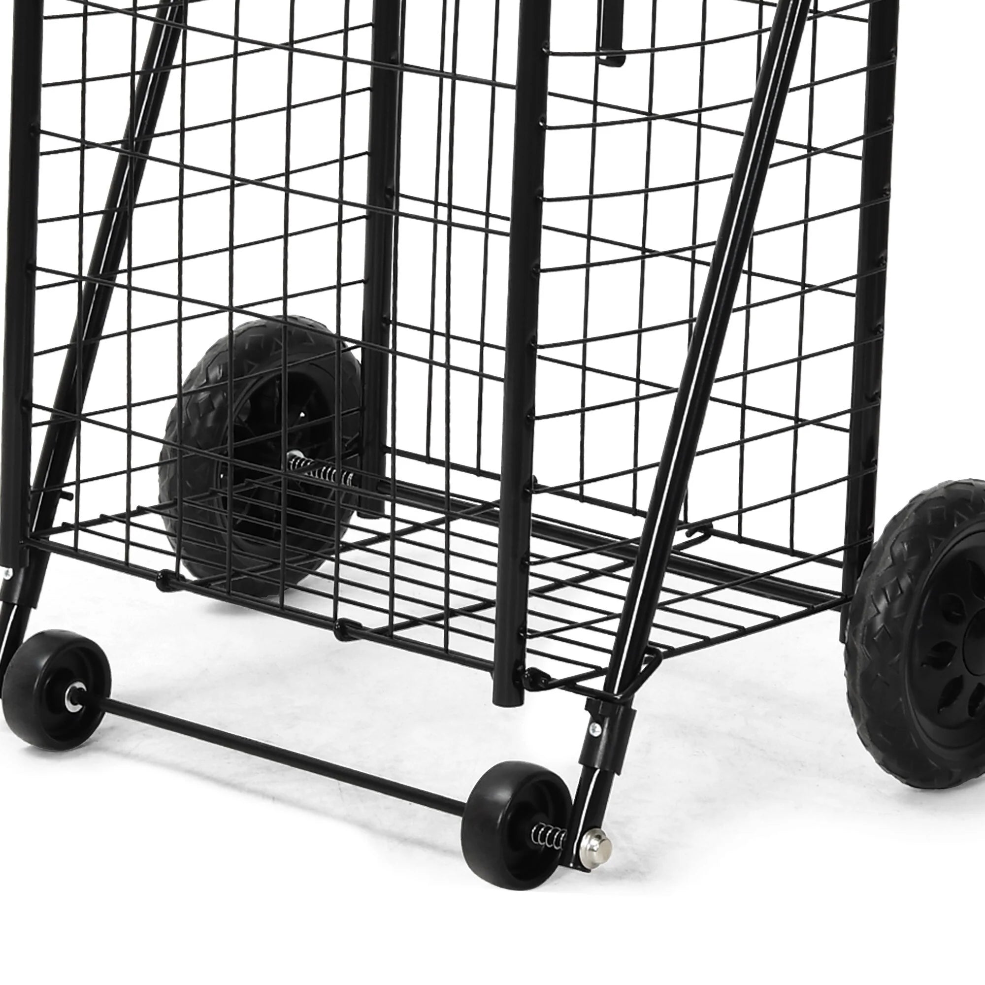 Moasis Utility Folding Shopping Cart Portable Trolley with Swivel Wheels