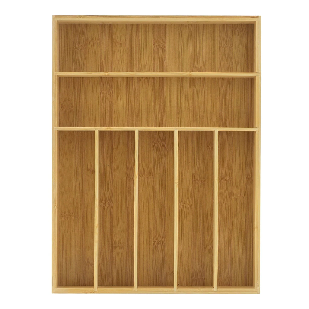 JoyJolt 7 Compartment Bamboo Drawer Organizer