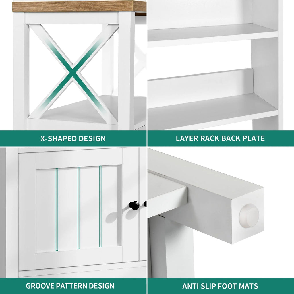 Moasis 5 Tier Kitchen Bakers Rack with Storage Shelves Microwave Oven Stand Kitchen Shelf Organizer