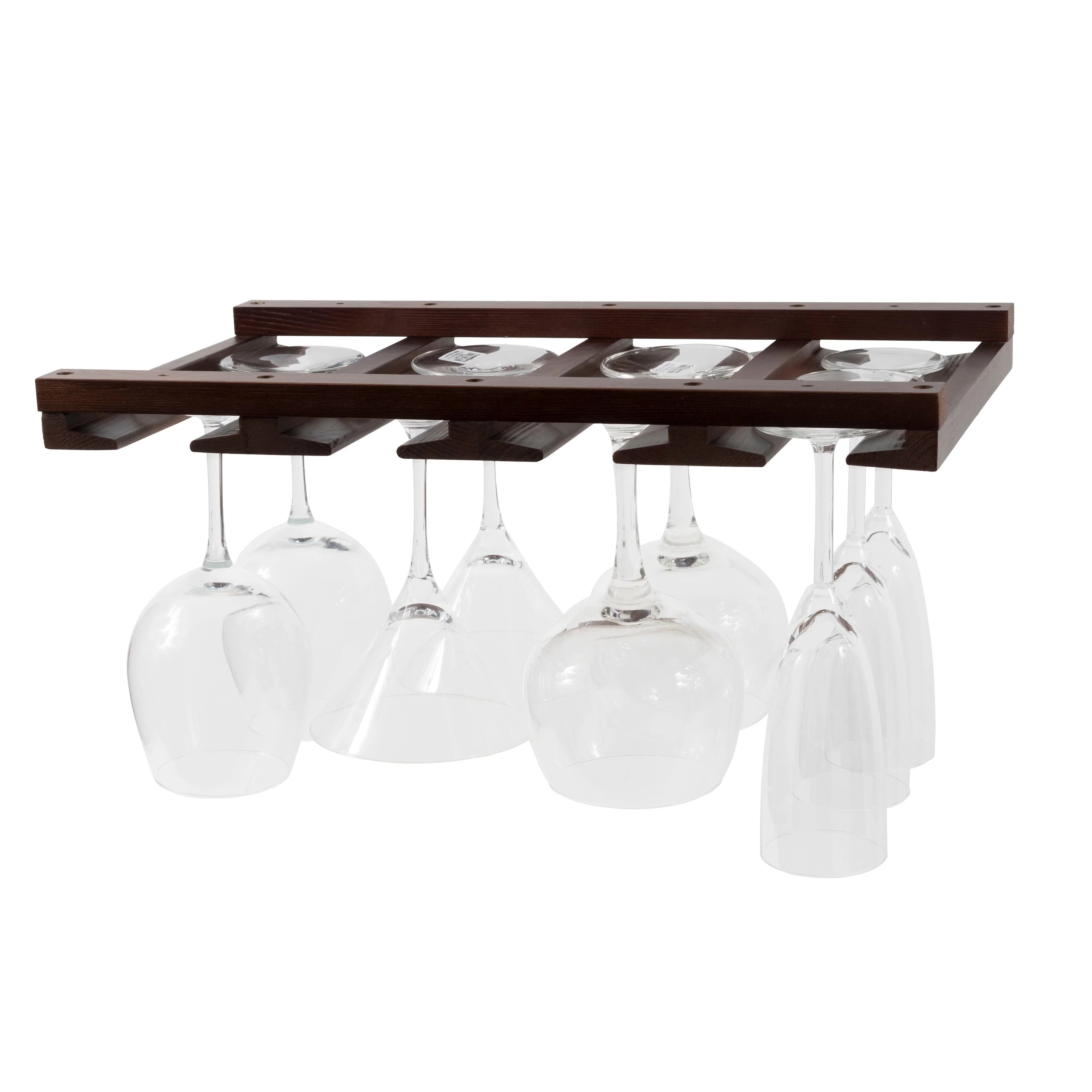 Rustic State Under Cabinet Wooden Stemware Rack Holder 17"x10"