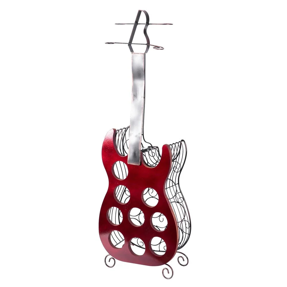 Vintage Guitar Shaped Freestanding Decorative Wine Holder