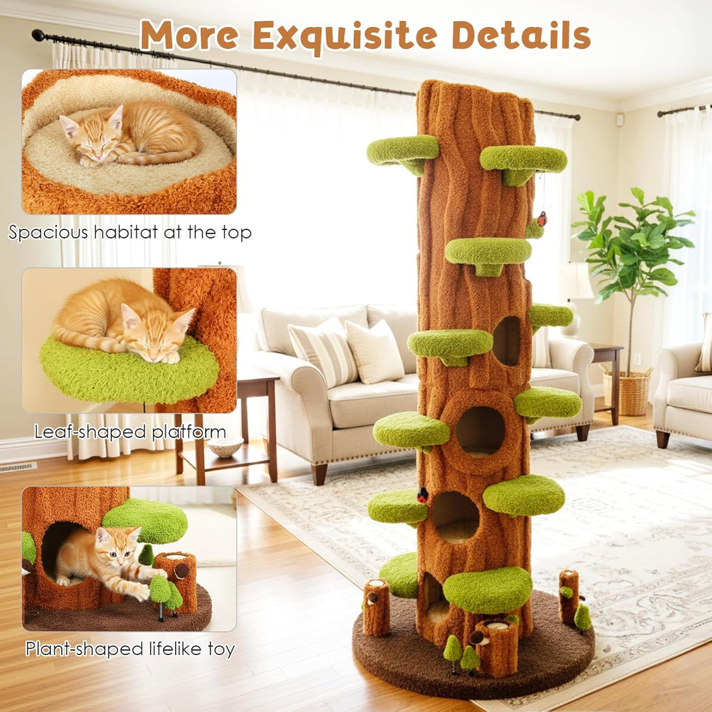 🌲🐱 230cm Tall Magic Forest Cat Tree – Extra Large Multi-Level Cat Condo for Large Cats