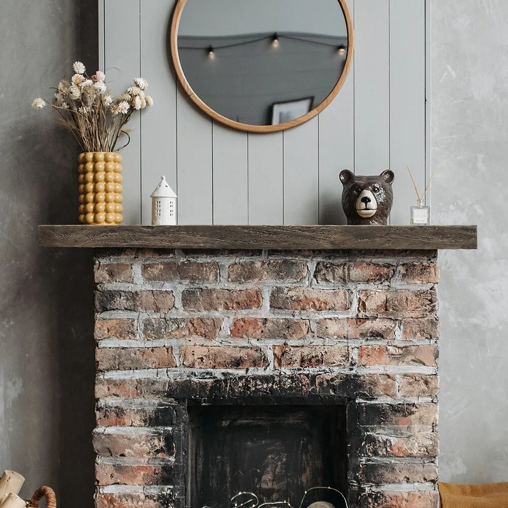 60-In Fireplace Mantel Shelf Wall Mounted - Farmhouse Floating Shelves