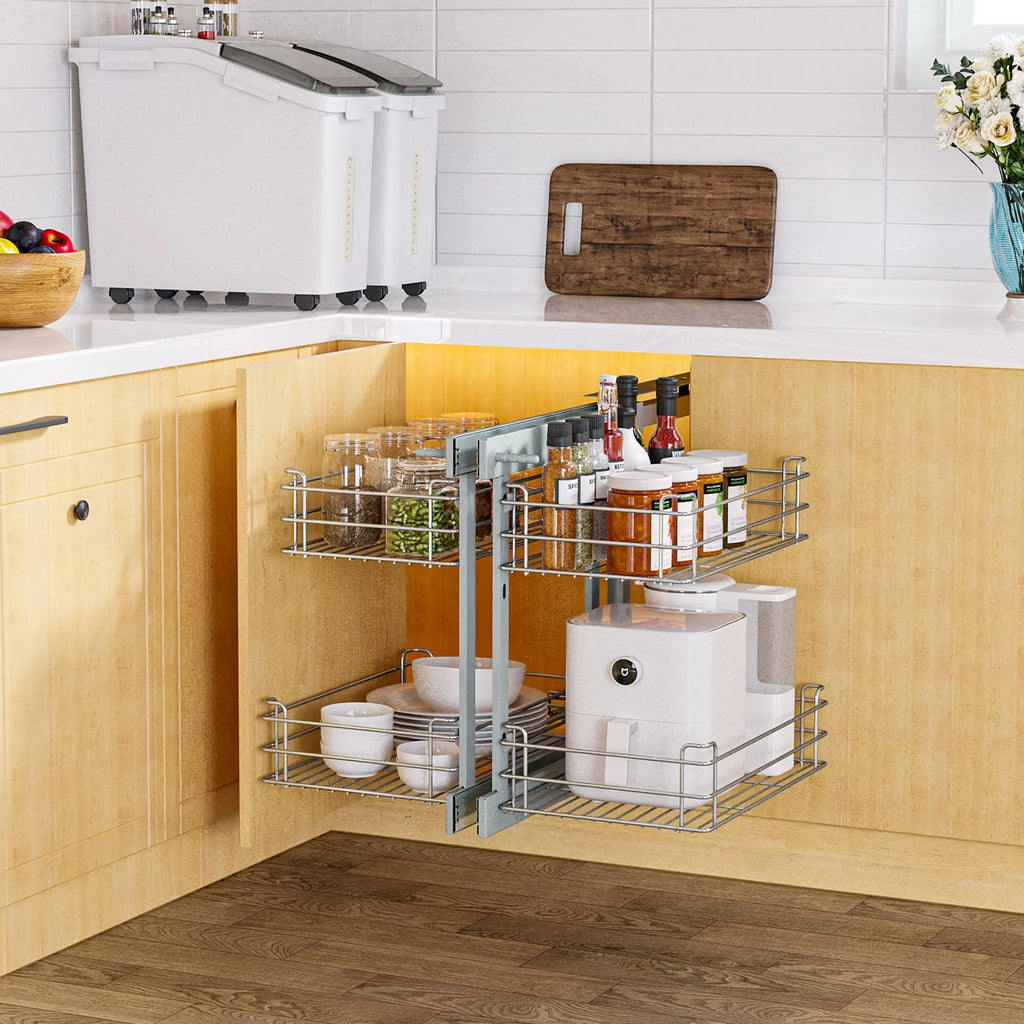Moasis Blind Corner Pull Out Organizer Pull Out Shelf Organizer