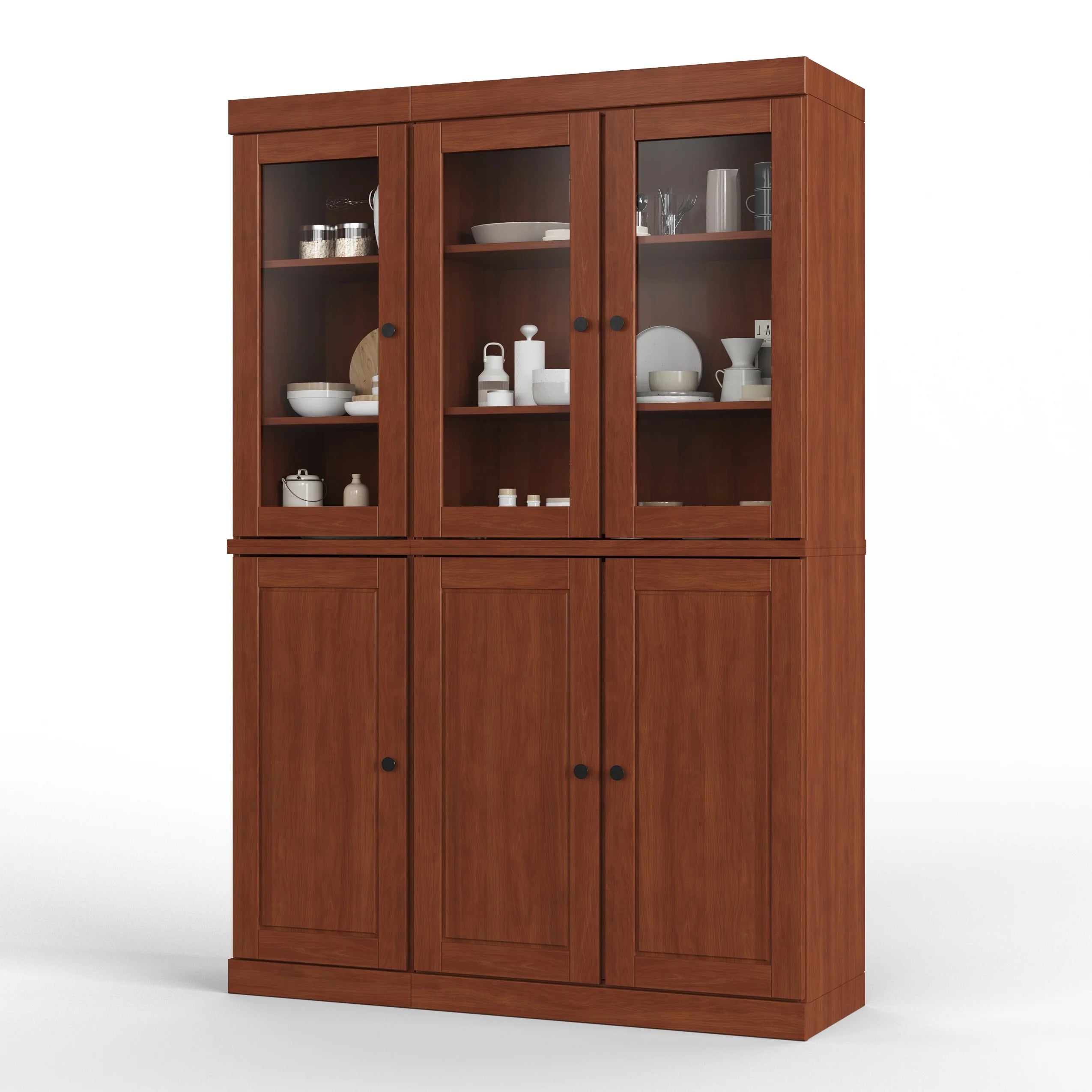 Palace Imports 100% Solid Wood 48.5" China Pantry Cabinet with Solid or Clear Glass Doors and Adjustable Shelves - 48.5" x 71.5"