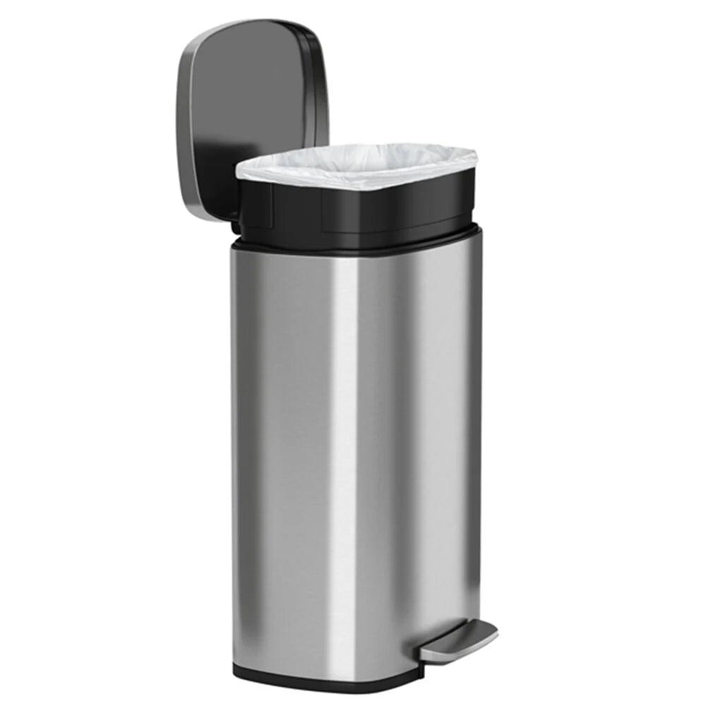 Halo Premium 13 Gallon Silvertone Stainless Steel Step-style Trash Can