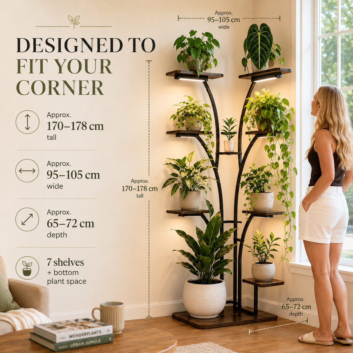 🌿 LAST DAY SALE 40% OFF | Multi-Tier Corner Plant Stand with LED Grow Lights ✨