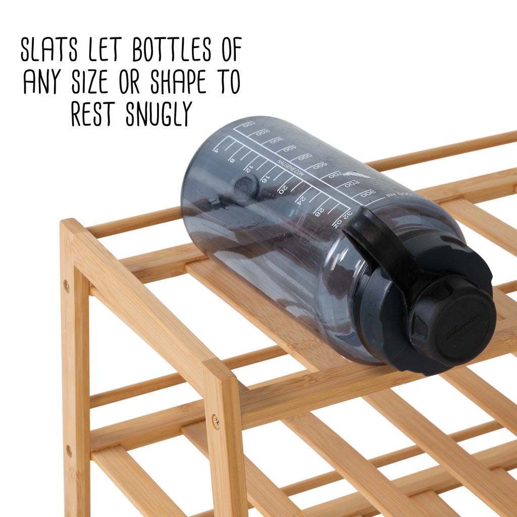 Honey-Can-Do Natural Bamboo 3-Tier Bottle and Tumbler Organizer