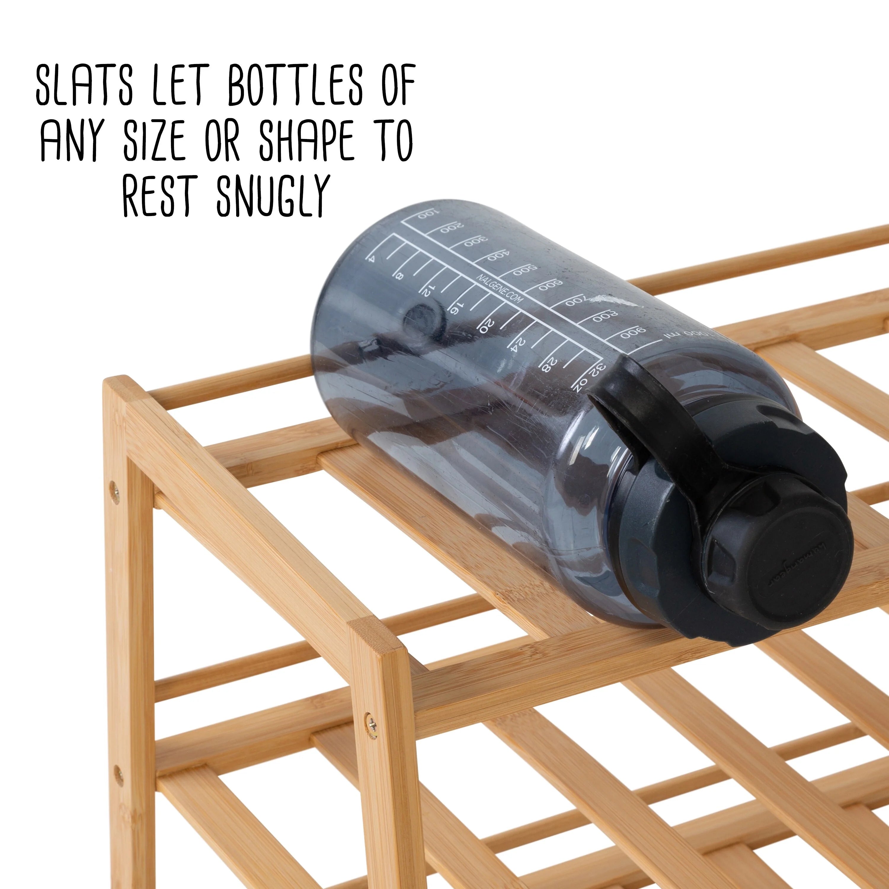Honey-Can-Do Natural Bamboo 3-Tier Bottle and Tumbler Organizer