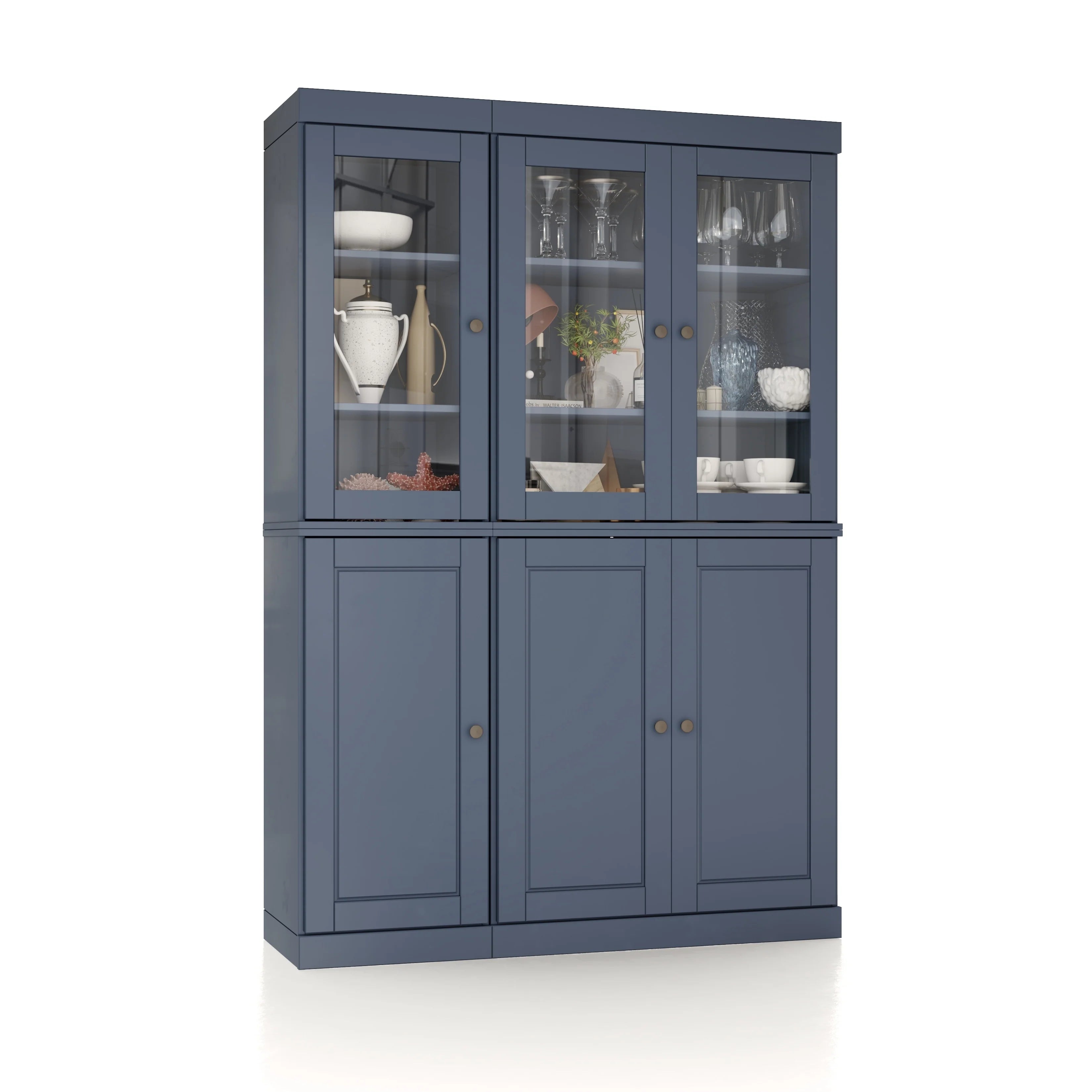 Palace Imports 100% Solid Wood 48.5" China Pantry Cabinet with Solid or Clear Glass Doors and Adjustable Shelves - 48.5" x 71.5"