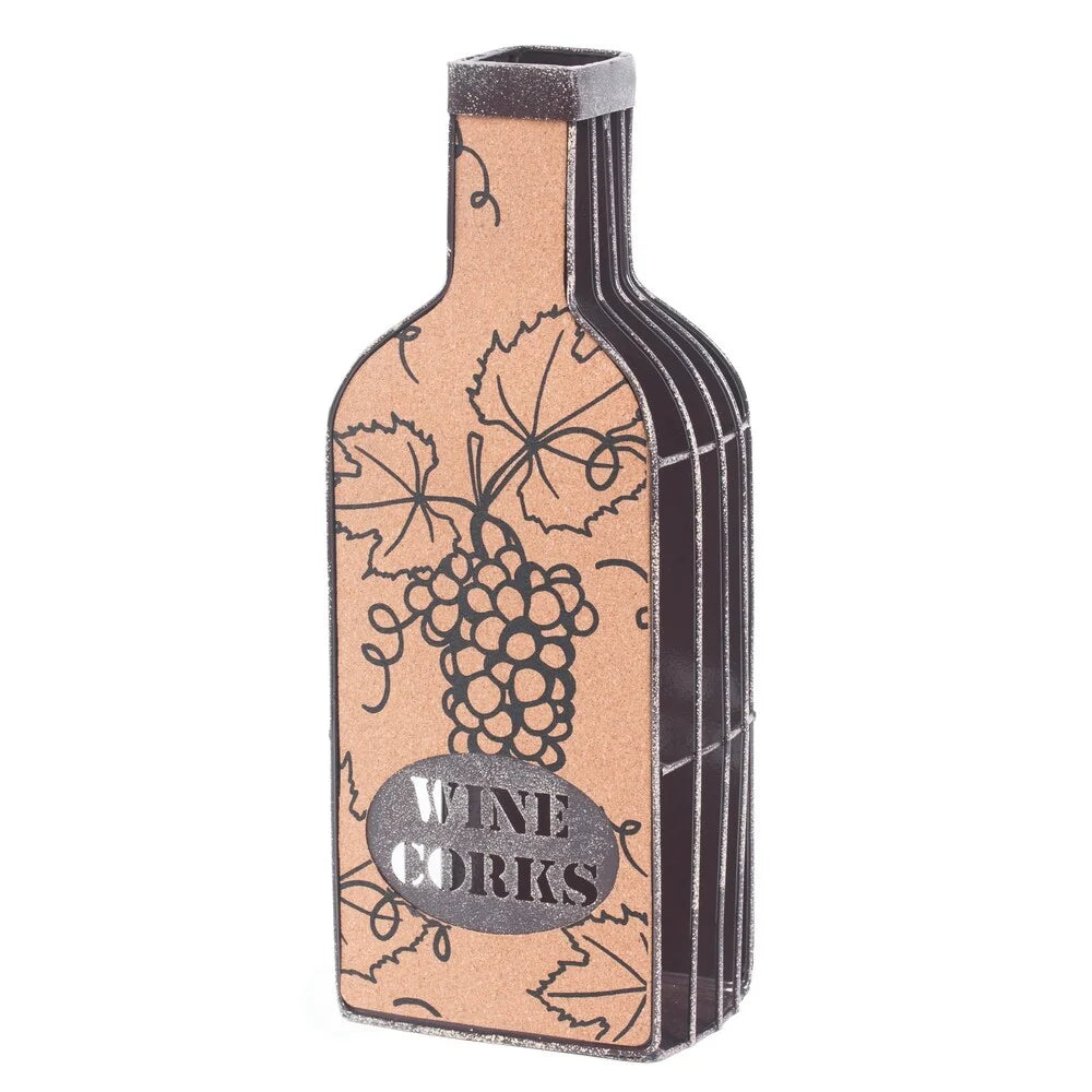 Vintage Metal Bottle Shaped Wine Cork Holder