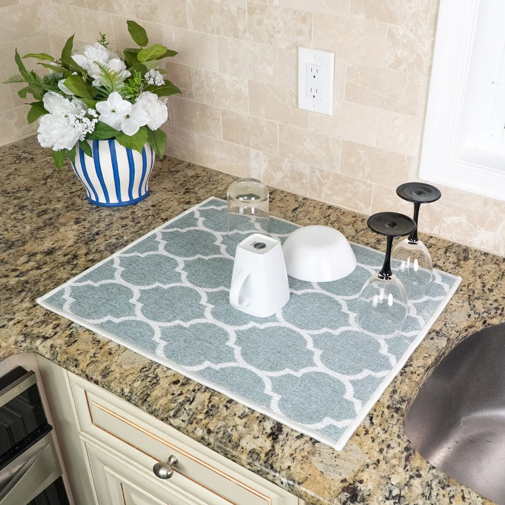 Large Dish Drying Mat for Kitchen Counter - Super-Absorbent Washable Cotton Large Baby Bottle Dryer Pad - Highly Absorbent Ultra