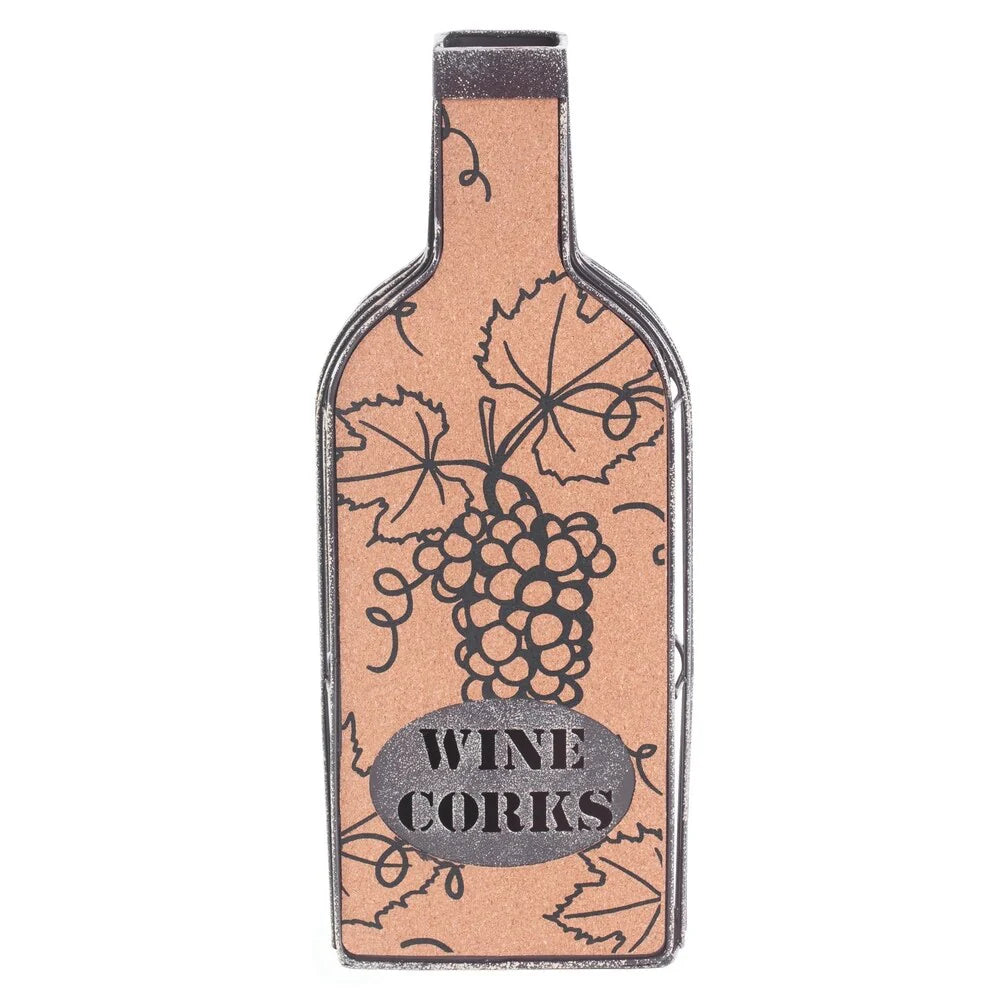 Vintage Metal Bottle Shaped Wine Cork Holder