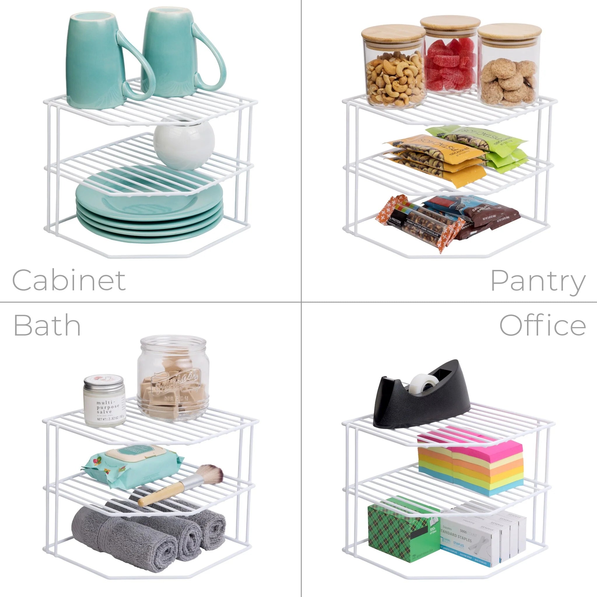 Smart Design 3-Tier Kitchen Corner Shelf Rack