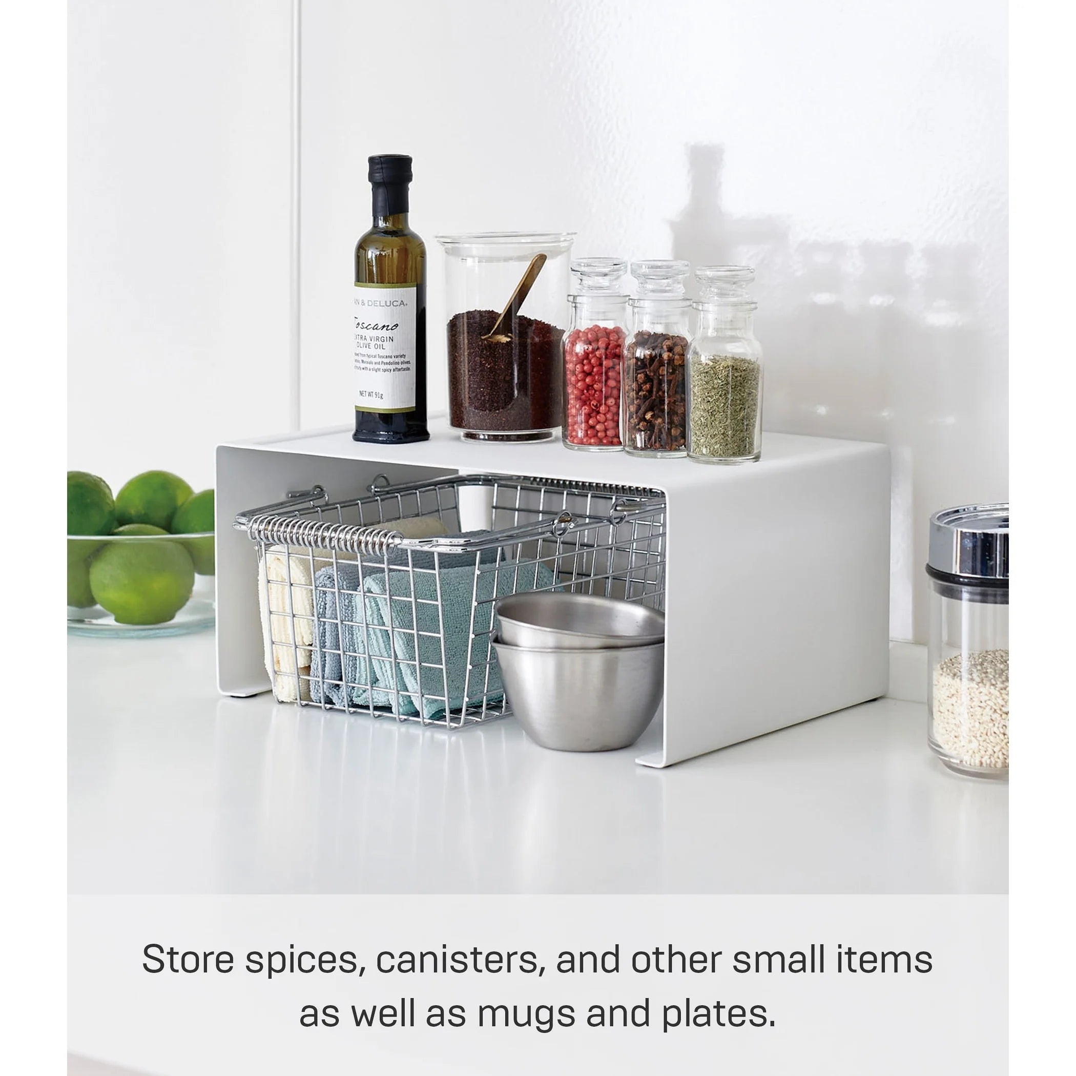 Yamazaki Home Stackable Countertop Shelf - Two Sizes, Steel, Large, Stack up to two, Holds 11 lbs
