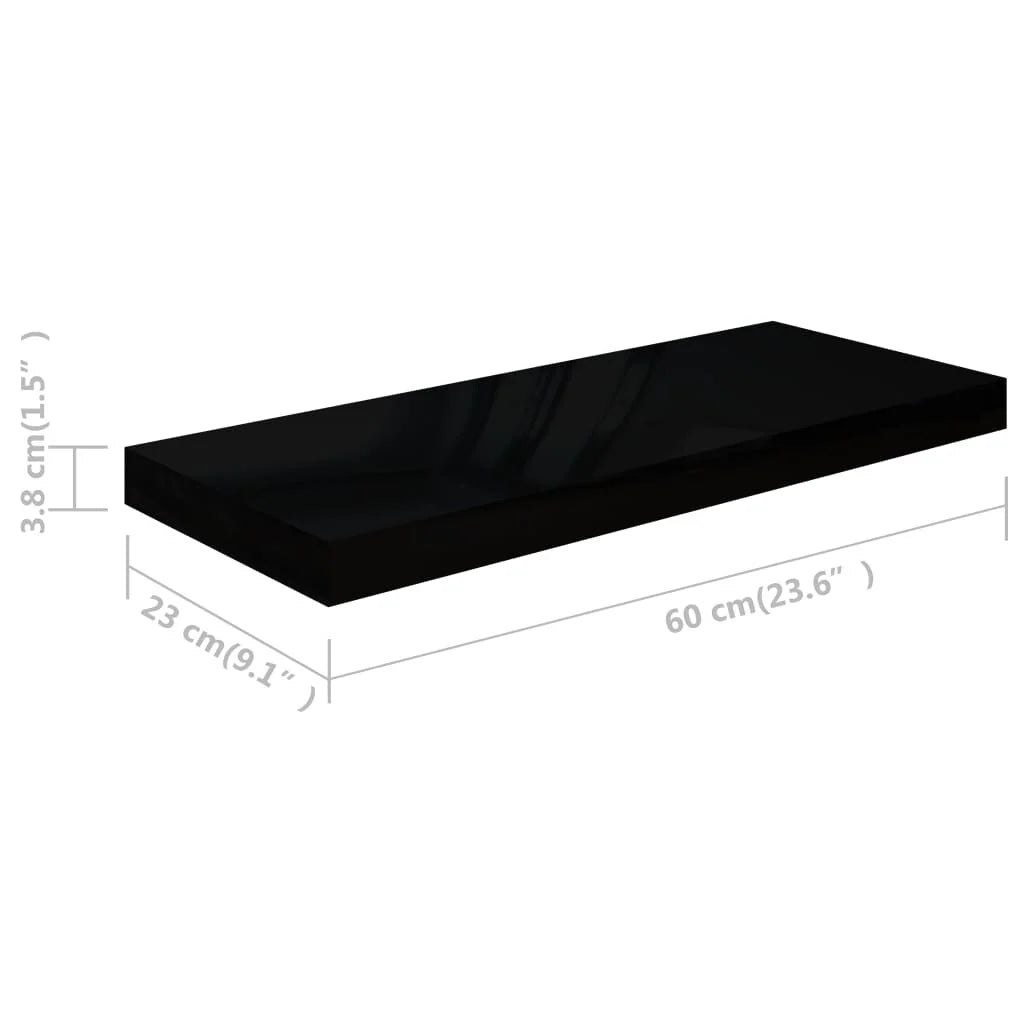 Floating Wall Shelves 2 pcs 23.6"x9.3"x1.5" MDF - 23.6" x 9.3" x 1.5" (L x W x H)