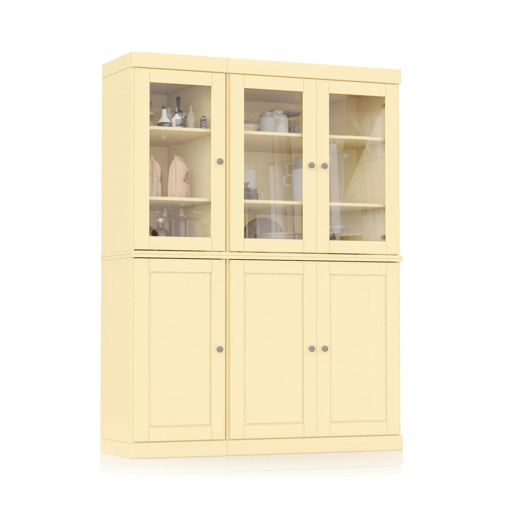 Palace Imports 100% Solid Wood 48.5" China Pantry Cabinet with Solid or Clear Glass Doors and Adjustable Shelves - 48.5" x 71.5"