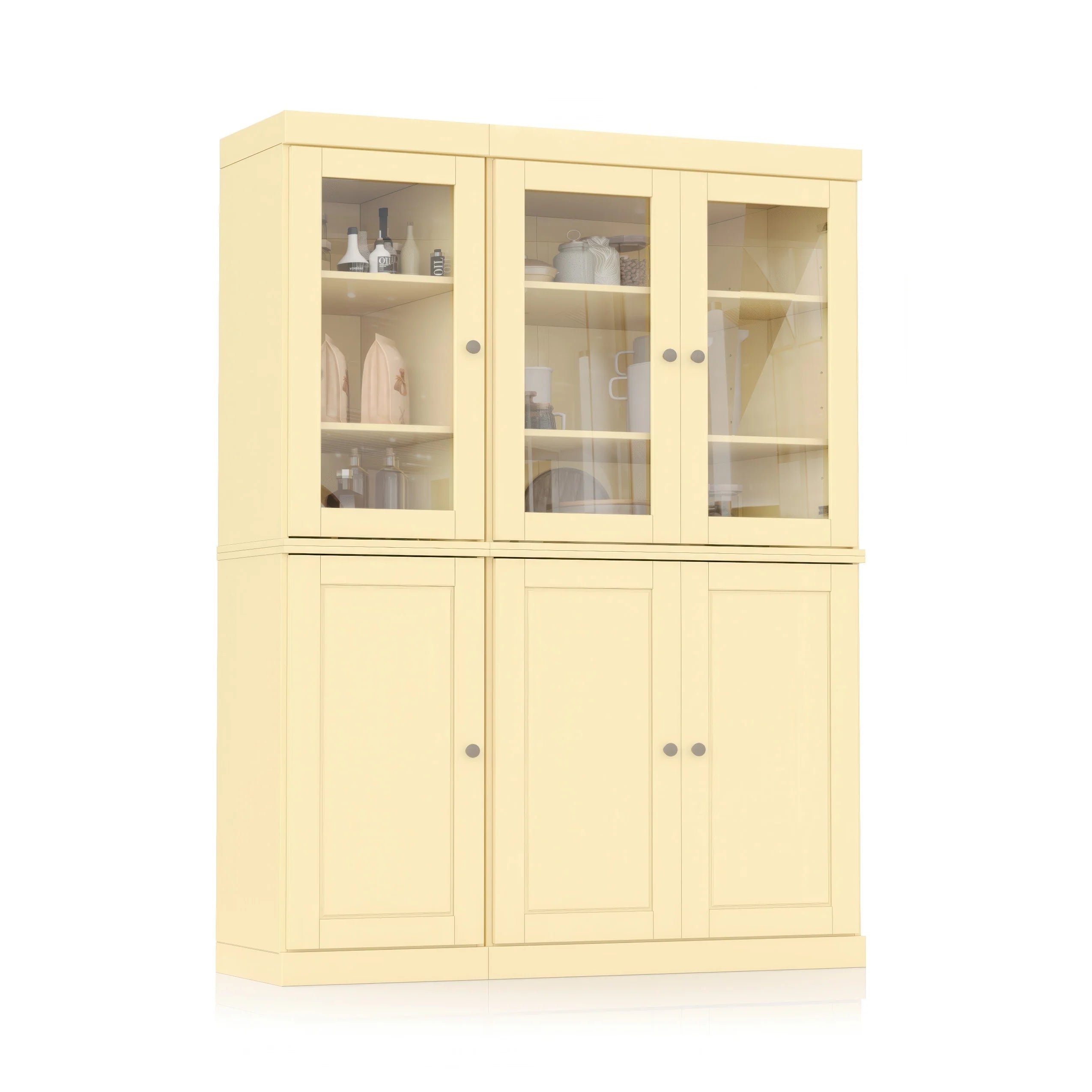 Palace Imports 100% Solid Wood 48.5" China Pantry Cabinet with Solid or Clear Glass Doors and Adjustable Shelves - 48.5" x 71.5"