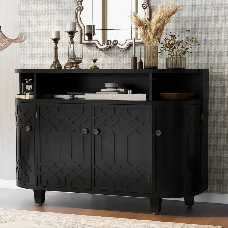 48''W Storage Cabinet with Four Doors and Adjustable Shelves - N/A