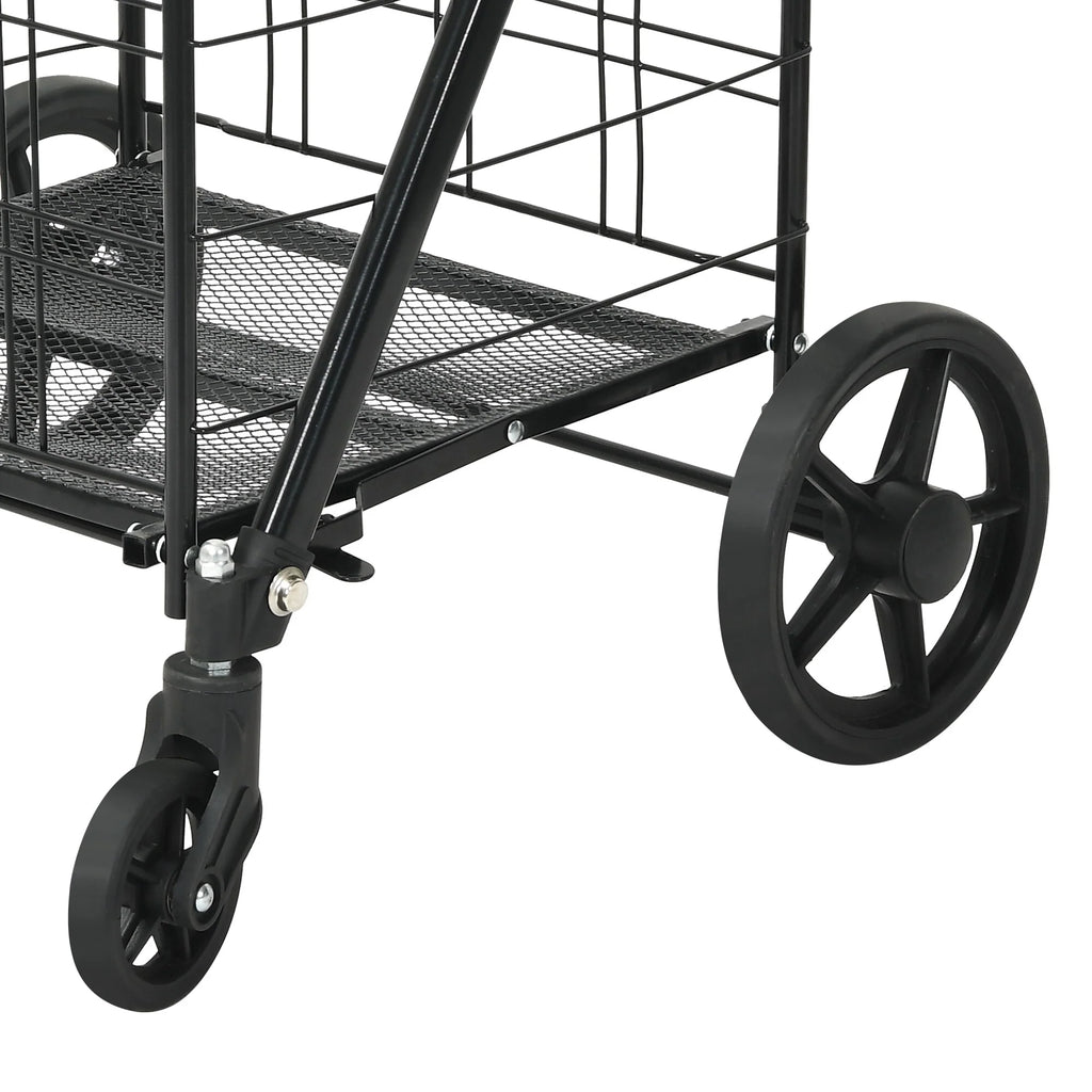 Moasis Utility Folding Shopping Cart Portable Trolley with Swivel Wheels