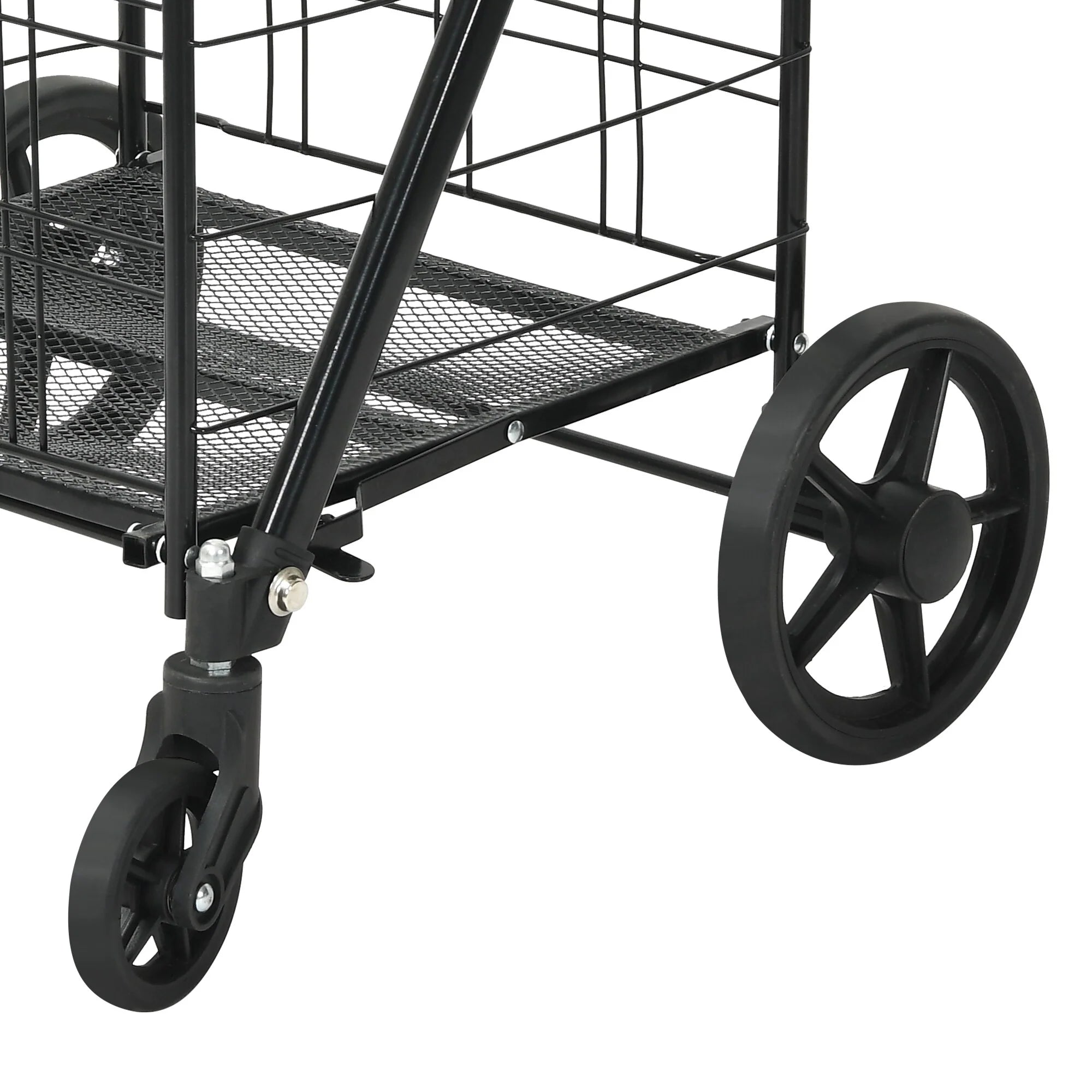 Moasis Utility Folding Shopping Cart Portable Trolley with Swivel Wheels