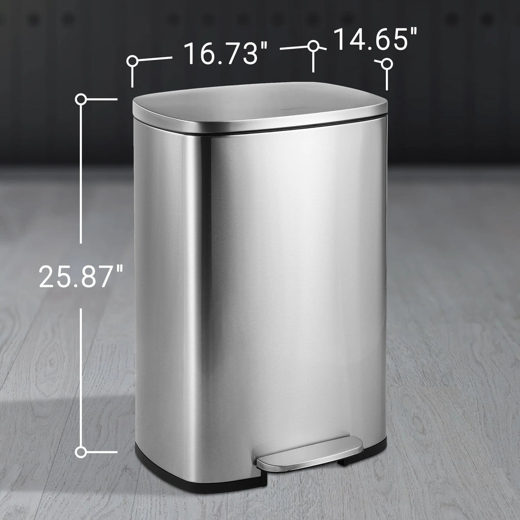 happimess 13-Gallon Trash Can with Soft-Close Lid and FREE Mini Trash Can