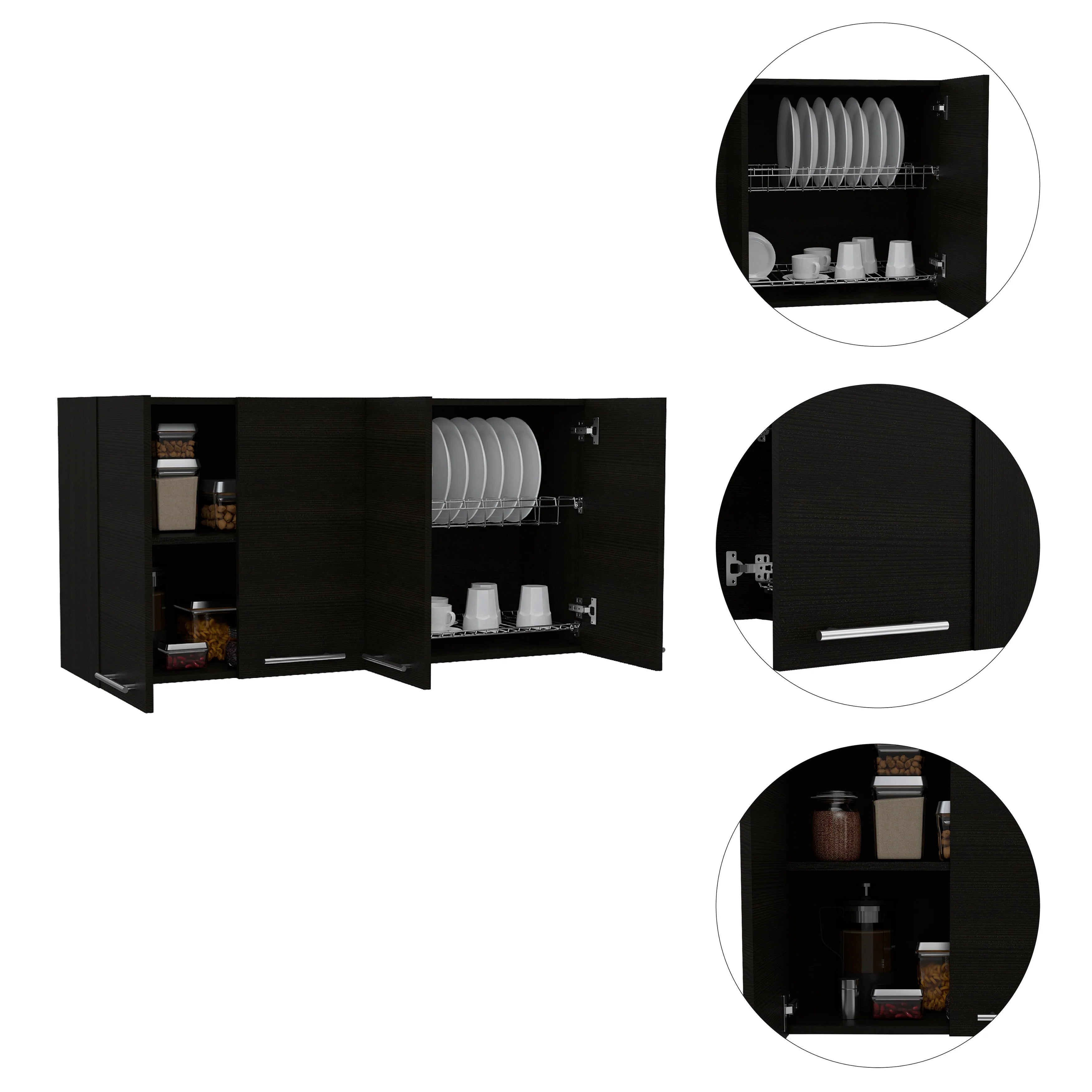 FM Furniture Sitka Wall Cabinet, Two Spacious Divisions