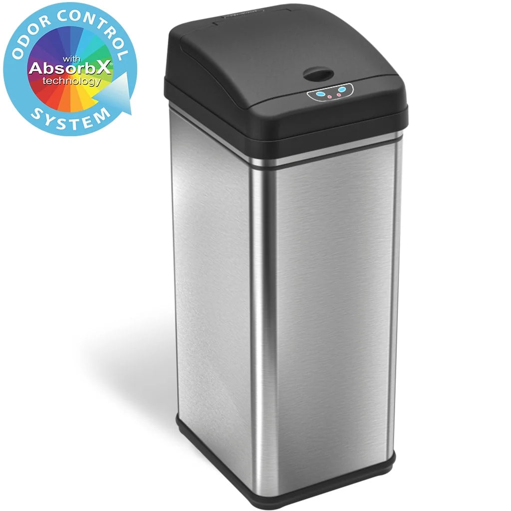 iTouchless 13 Gallon Sensor Kitchen Trash Can with Odor Filter