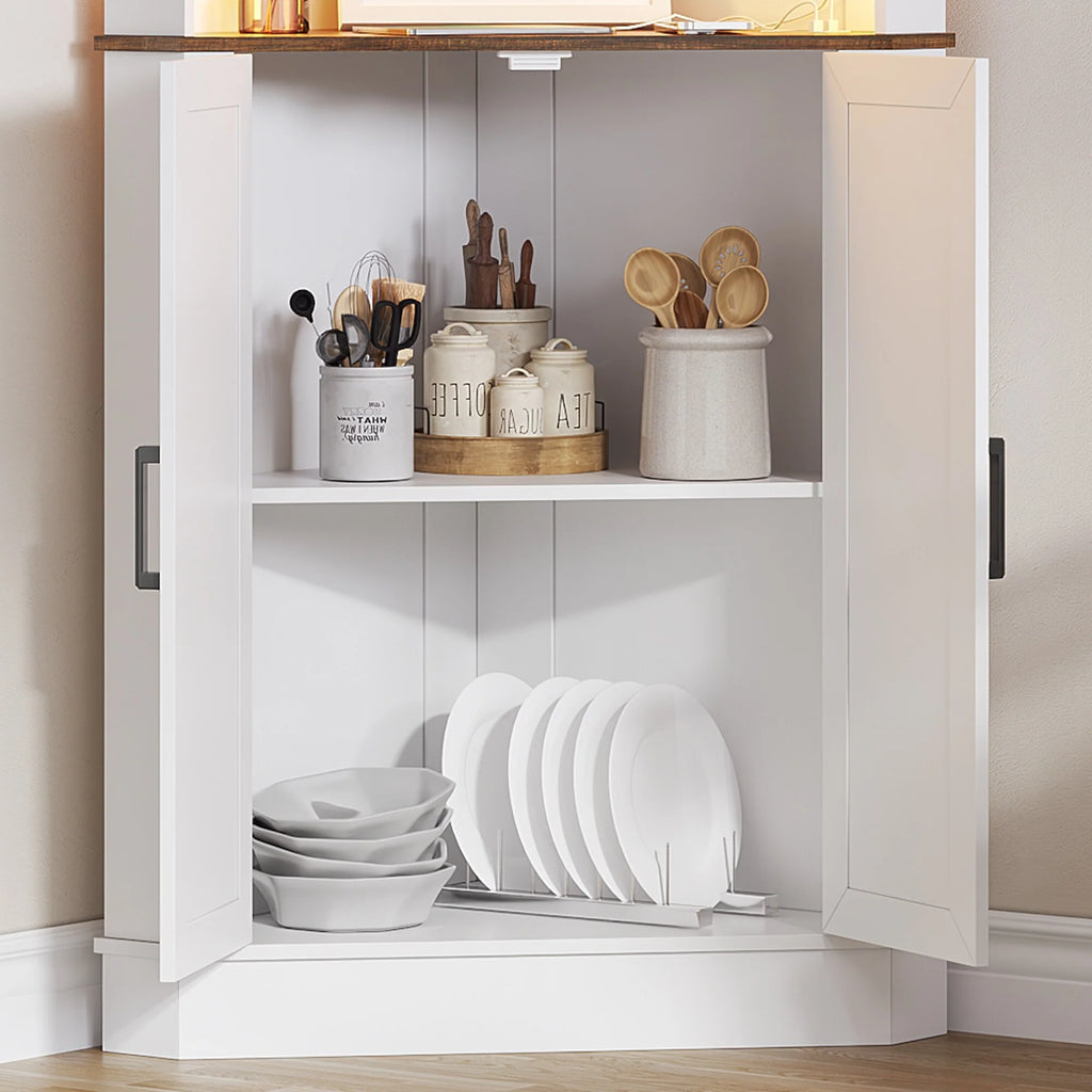 66" Tall Corner Cabinet With Led Light