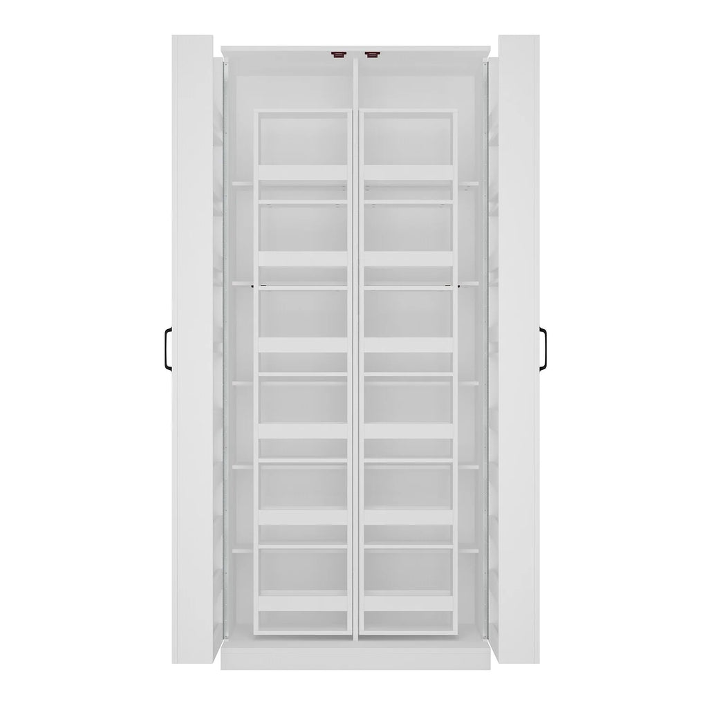 White Storage Cabinet: Kitchen Pantry, Buffet, Large 72.2"H Bookshelf