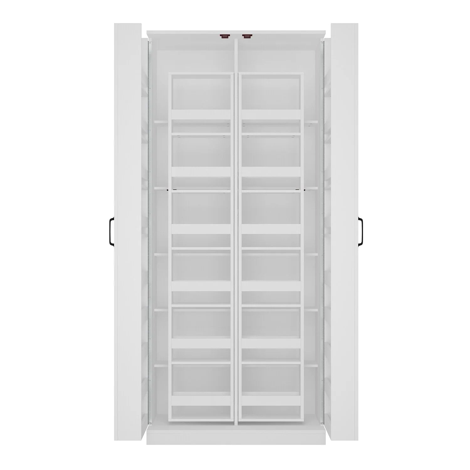 White Storage Cabinet: Kitchen Pantry, Buffet, Large 72.2"H Bookshelf