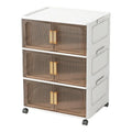 Stackable Closet Organizer Collapsible Storage Bins with Lids Organizer with Wheels for Home, Kitchen, Office