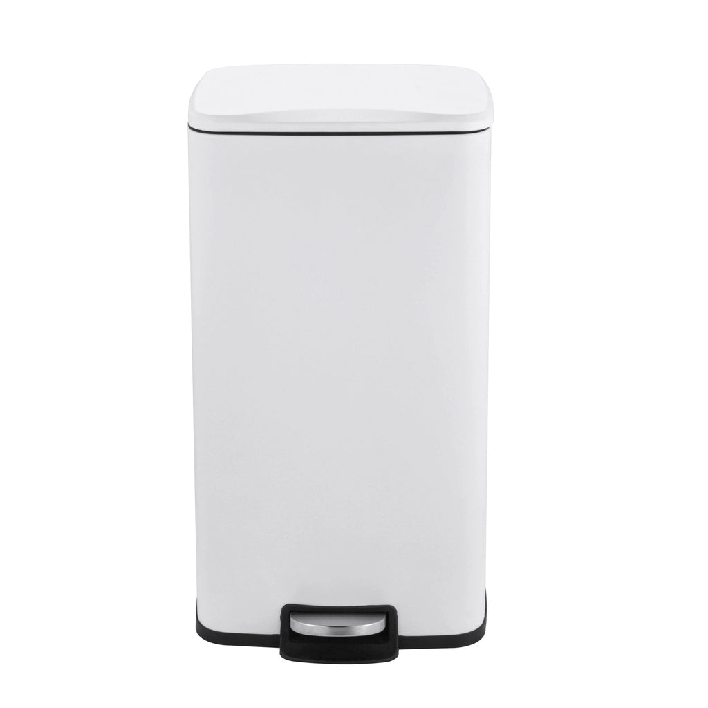 Innovaze 8 Gal./30 Liter Rectangular Matt White step-on Trash Can for kitchen