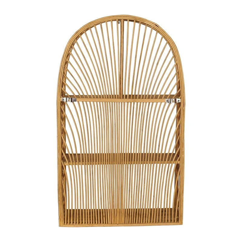 Harmony Arch Rattan Boho Tiered Wall Shelf - 28"H x 16.5"W x 6"D