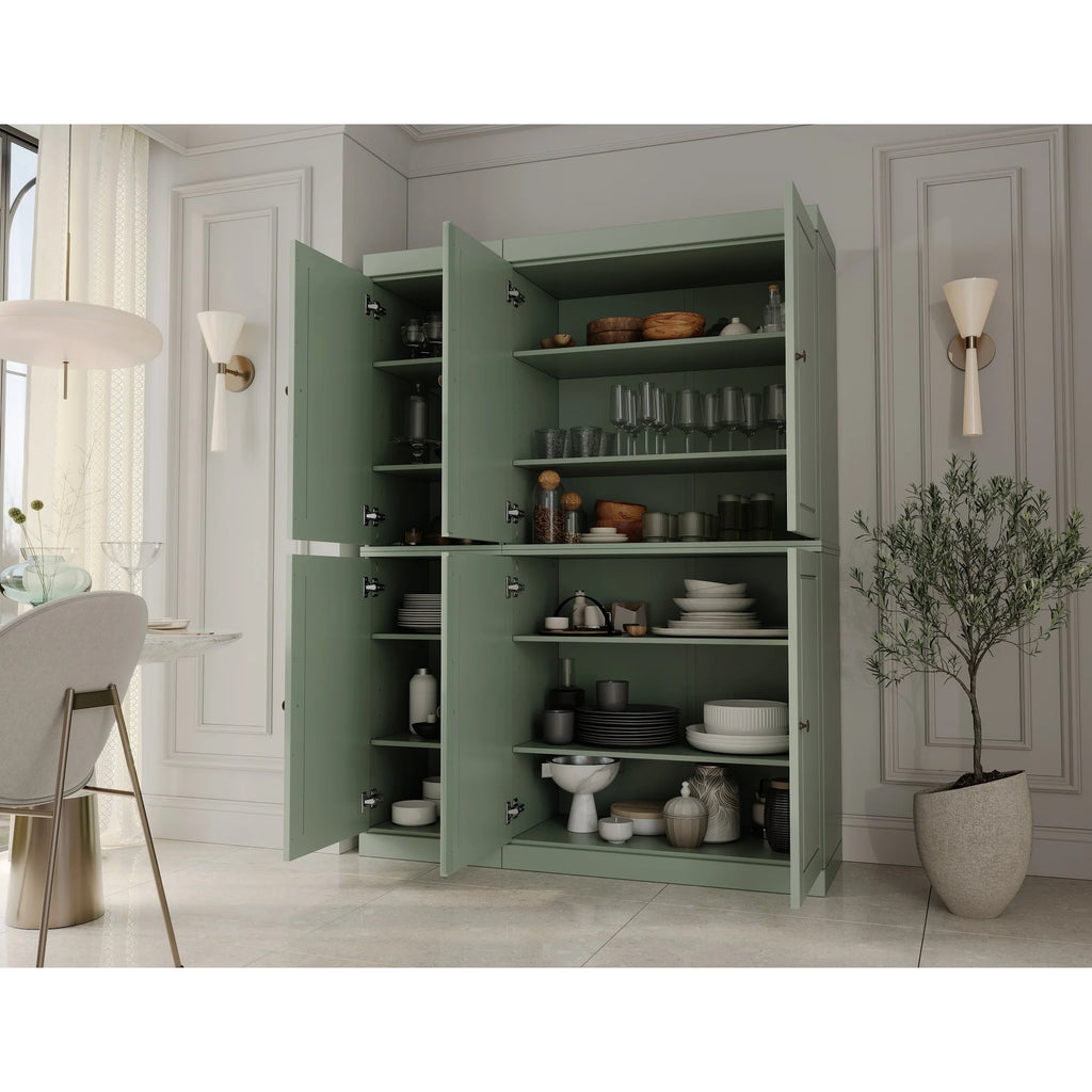 Palace Imports 100% Solid Wood 48.5" China Pantry Cabinet with Solid or Clear Glass Doors and Adjustable Shelves - 48.5" x 71.5"