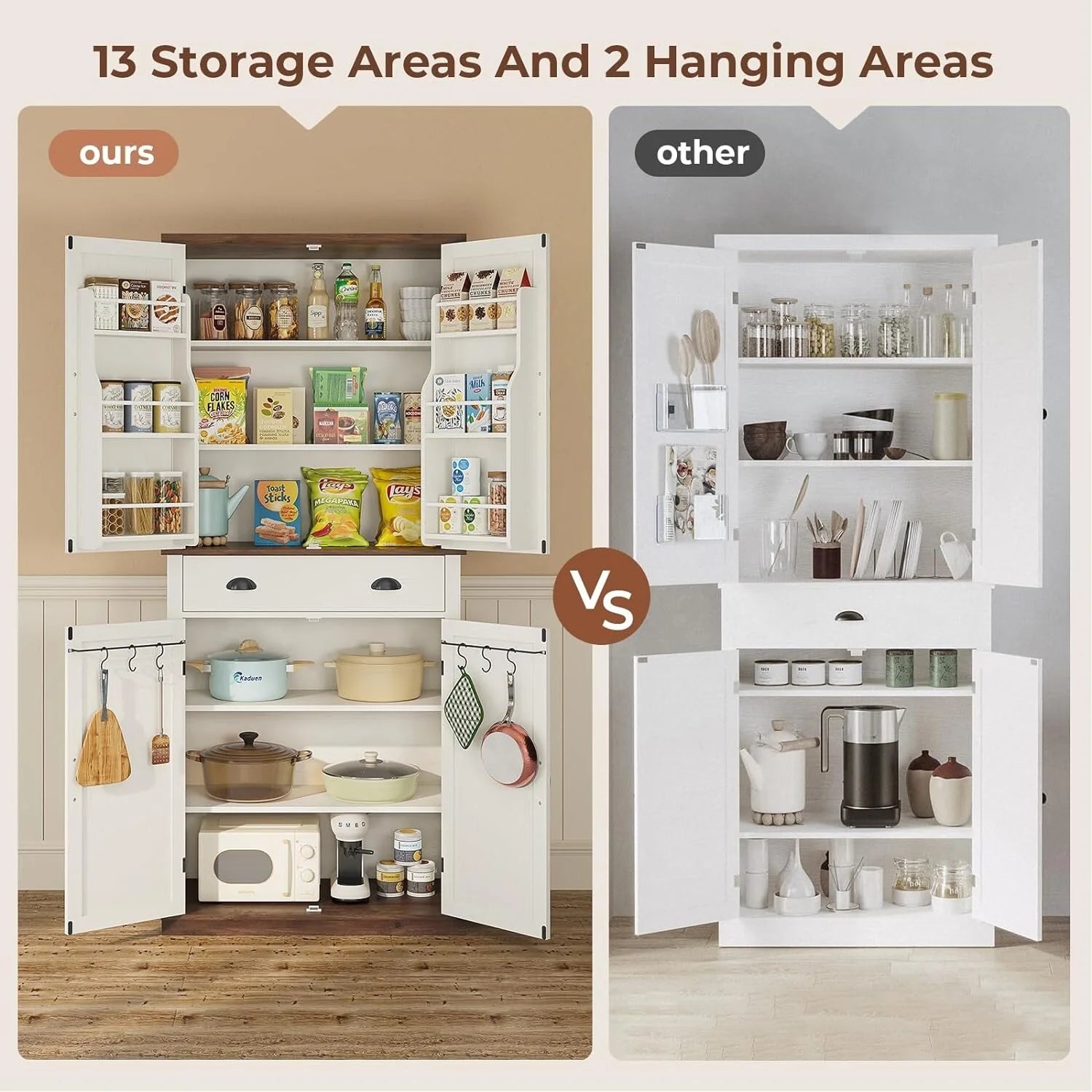 Farmhouse Kitchen Storage Cabinet Pantry Cabinet Home Bar