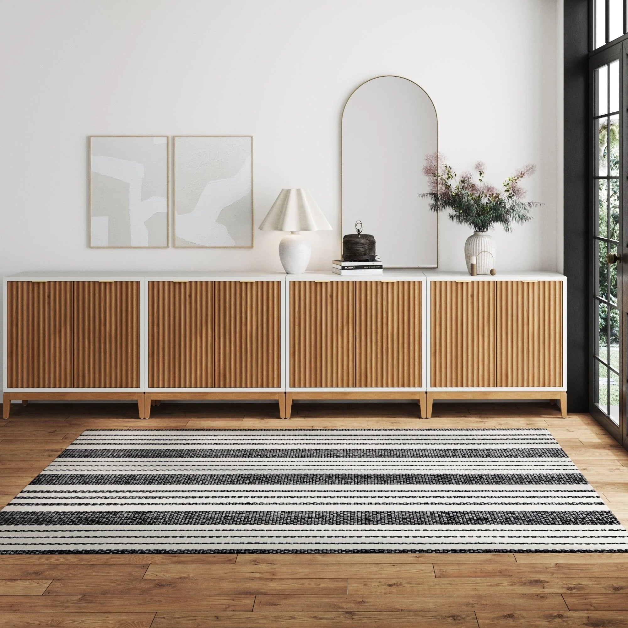 Jasper Modern Sideboard, Kitchen Storage Cabinet with Fluted Doors