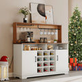 Moasis 55" Farmhouse Coffee Bar Cabinet Wine Buffet Cabinet - 15.7"D x 54.7"W x 50.3"H